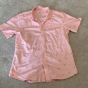 Medium Light Pink Button Up Short Sleeve Shirt